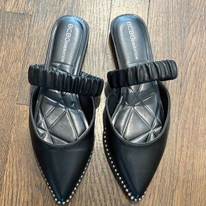 BCBGeneration Black Studded Mules NWOT Sz 7